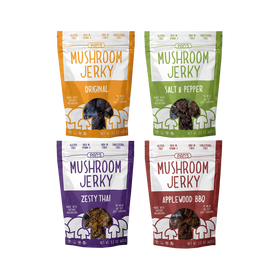 Pans Mushroom Jerky Vegan 4 Flavor Sample Pack