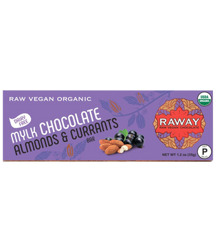 Raway Vegan Milk Chocolate Paleo Mylk Chocolate Almonds Currants Bar