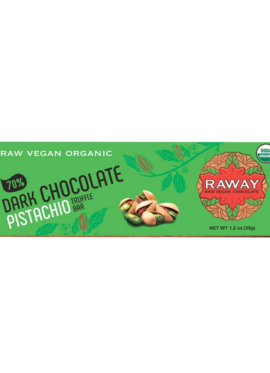 Raway Raw Vegan Chocolate Bars Dark Chocolate Pistachio Praline