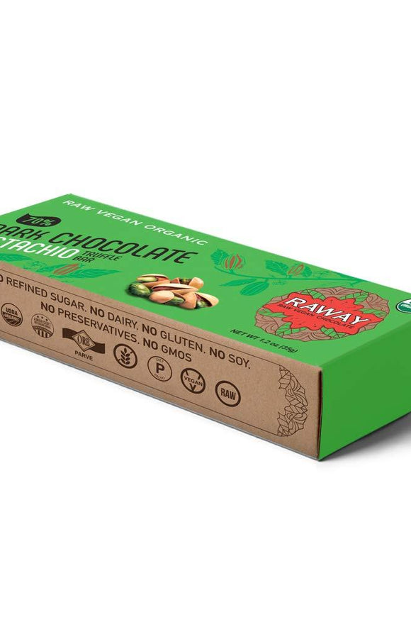 Raway Raw Vegan Chocolate Bars Dark Chocolate Pistachio Praline